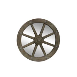 HTI-Line Wagenrad Mit Spiegel Wanddeko