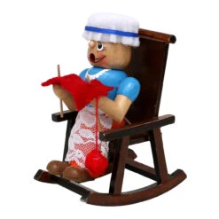 Sigro Oma Im Schaukelstuhl Holz Räucherfrau