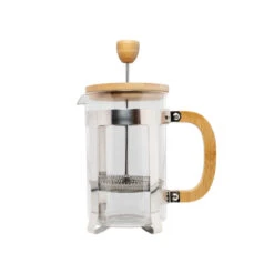 Neuetischkultur Aus Glas Mit Bambusdeckel Und Griff Kaffeebereiter