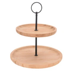 Neuetischkultur 2 Ebenen Etagere Bambus