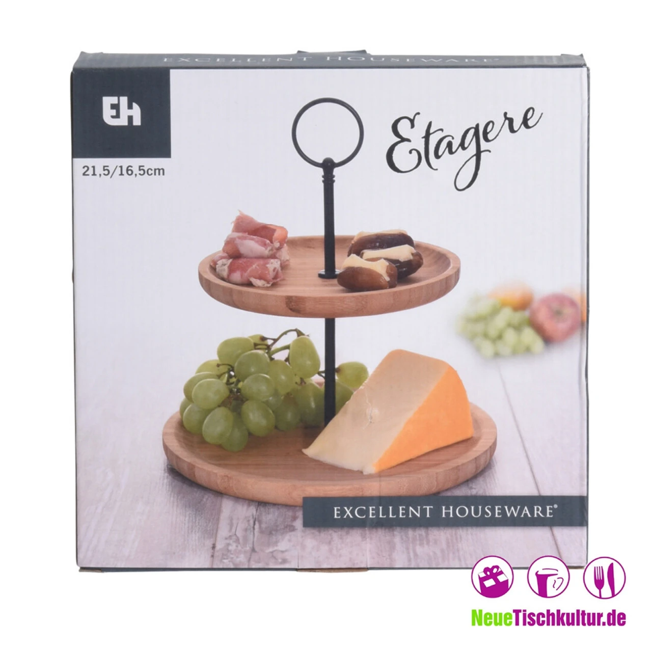 Neuetischkultur 2 Ebenen Etagere Bambus 5 Neuetischkultur 2 Ebenen Etagere Bambus – Bild 3