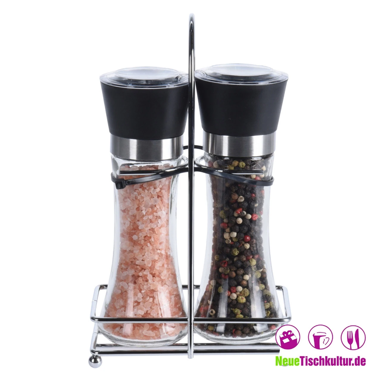Neuetischkultur Mit Metallständer Pfeffer Und Salzmühle Im Set 4 Neuetischkultur Mit Metallständer Pfeffer Und Salzmühle Im Set – Bild 2