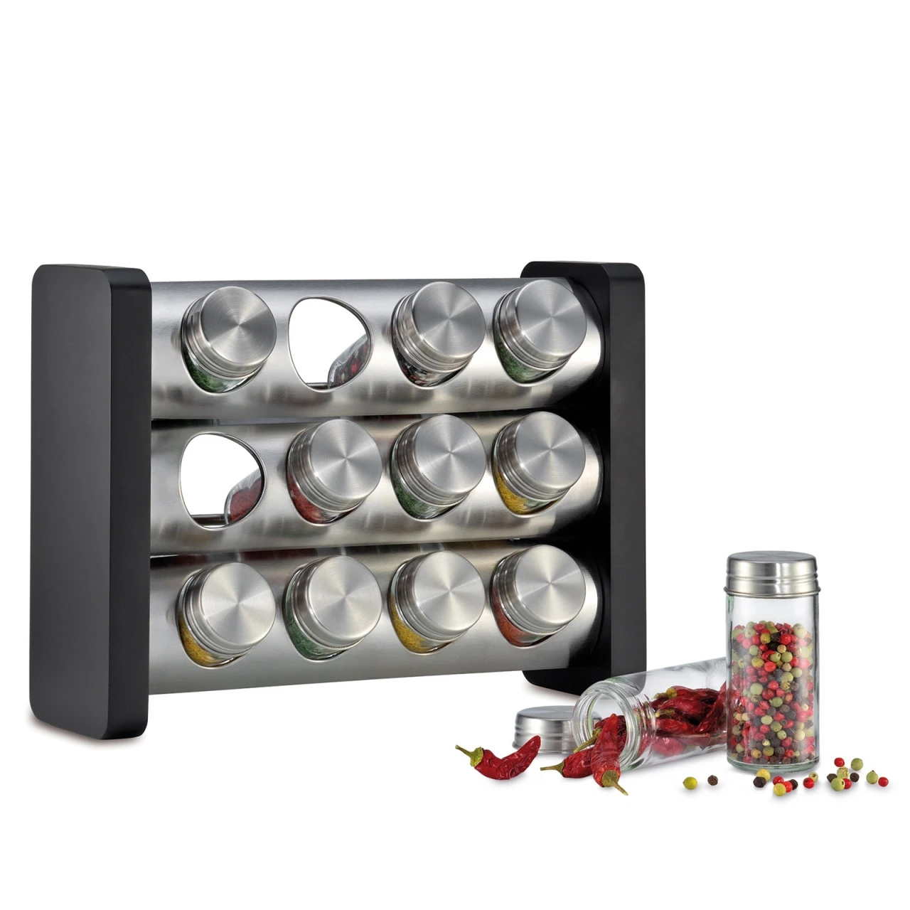 Küchenprofi Edelstahl Gewürzständer Mit 12 Gläsern 2 Küchenprofi Edelstahl Gewürzständer Mit 12 Gläsern