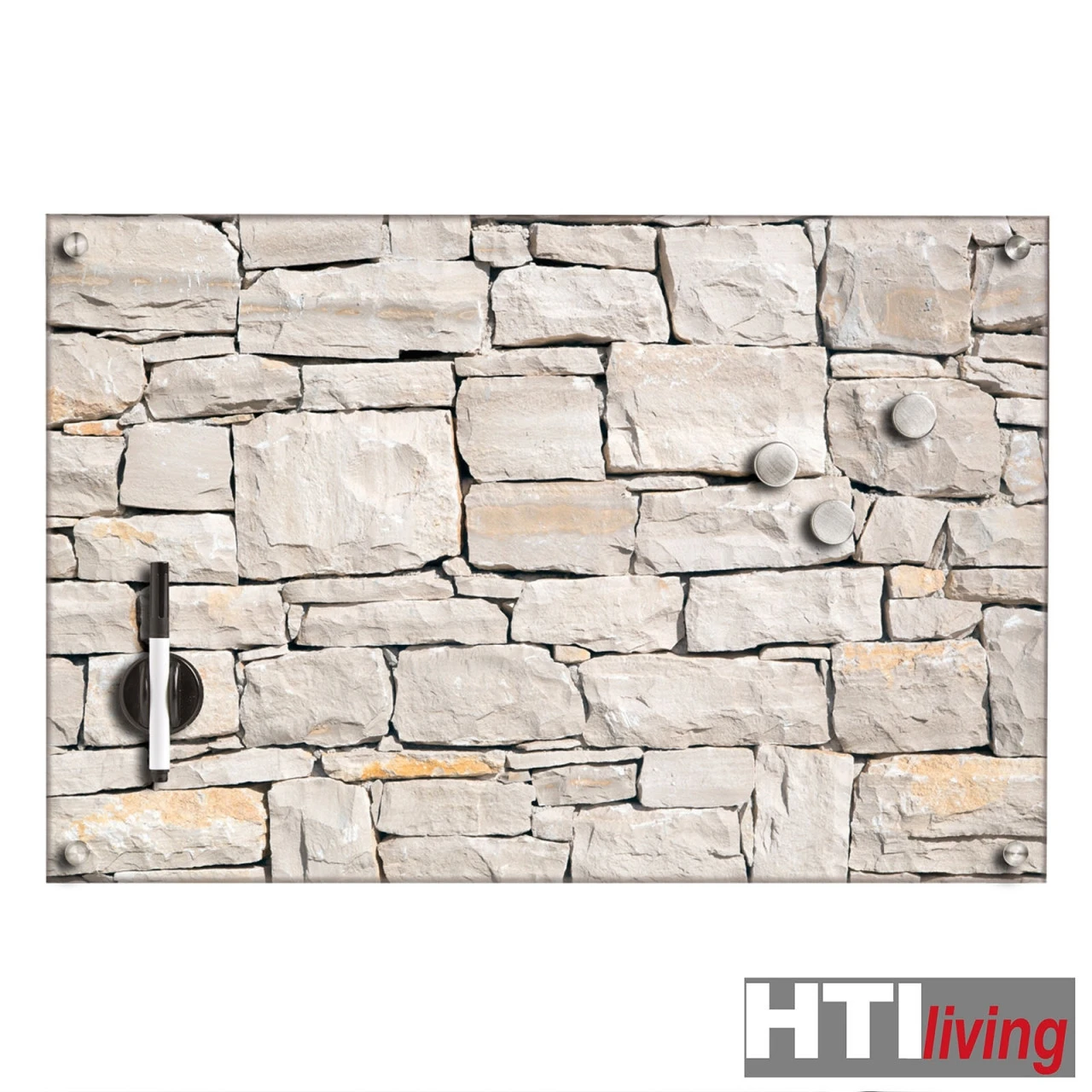 HTI-Living Stone Memoboard Glas Rechteckig 4 HTI-Living Stone Memoboard Glas Rechteckig – Bild 2