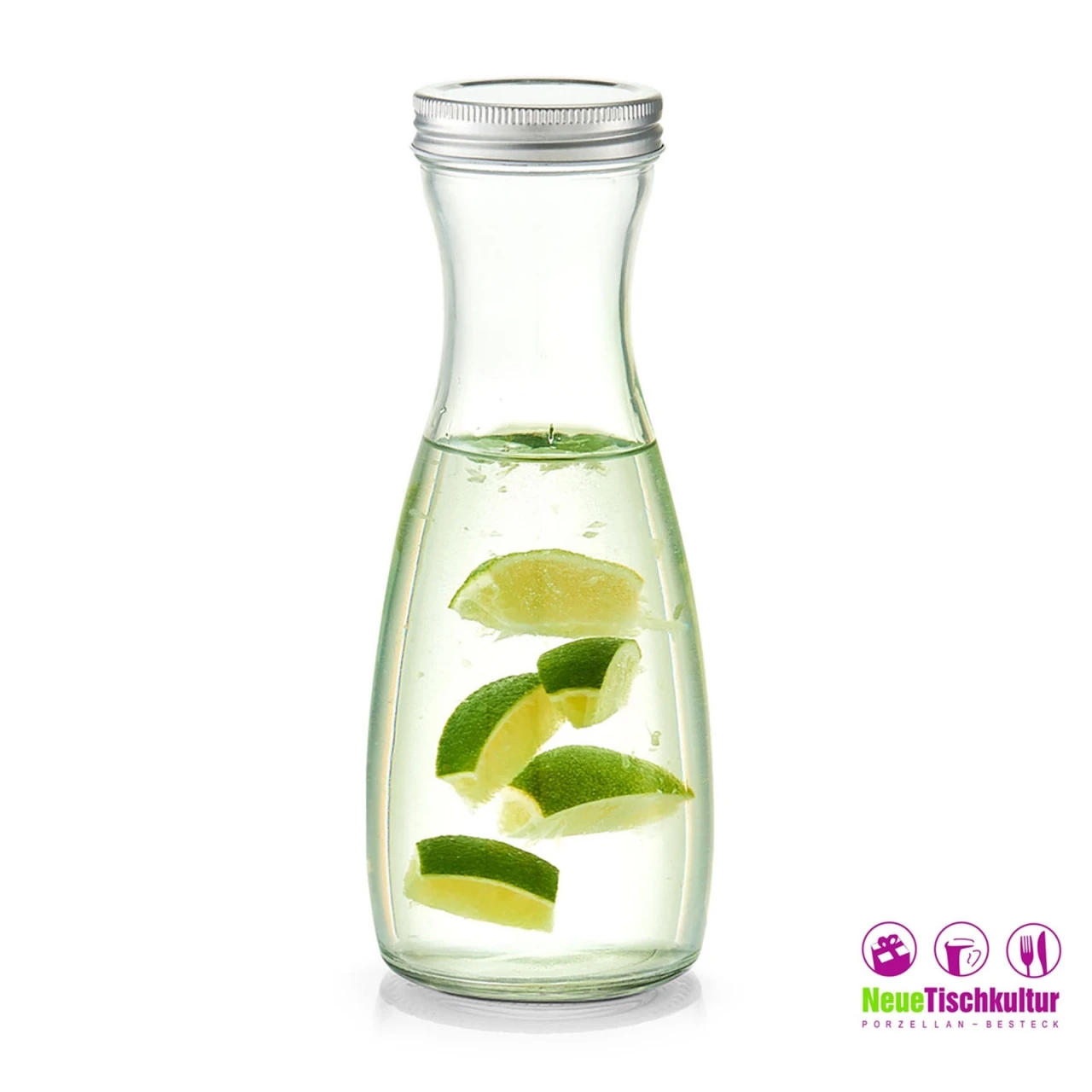 Neuetischkultur Mit Metalldeckel Glaskaraffe, 1000 Ml 4 Neuetischkultur Mit Metalldeckel Glaskaraffe, 1000 Ml – Bild 2
