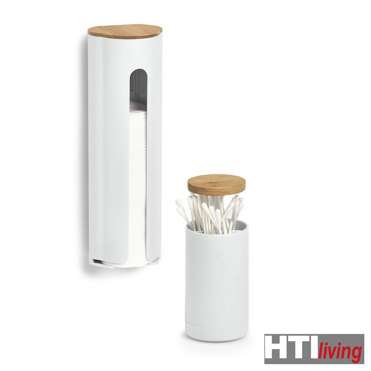 HTI-Living Kunststoff, Bambus Wattestäbchen-Spender, Weiß 6 HTI-Living Kunststoff, Bambus Wattestäbchen-Spender, Weiß – Bild 4