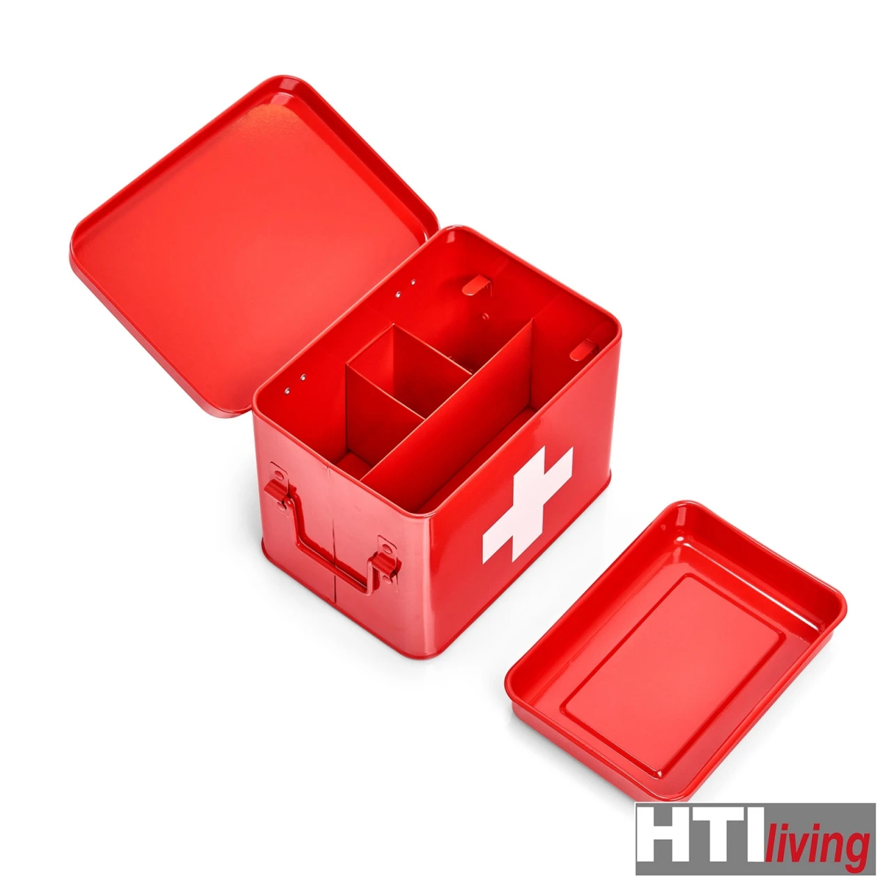 HTI-Living Mit Fächereinsatz Medizinbox Mit Tragegriffen, Metall 4 HTI-Living Mit Fächereinsatz Medizinbox Mit Tragegriffen, Metall – Bild 2
