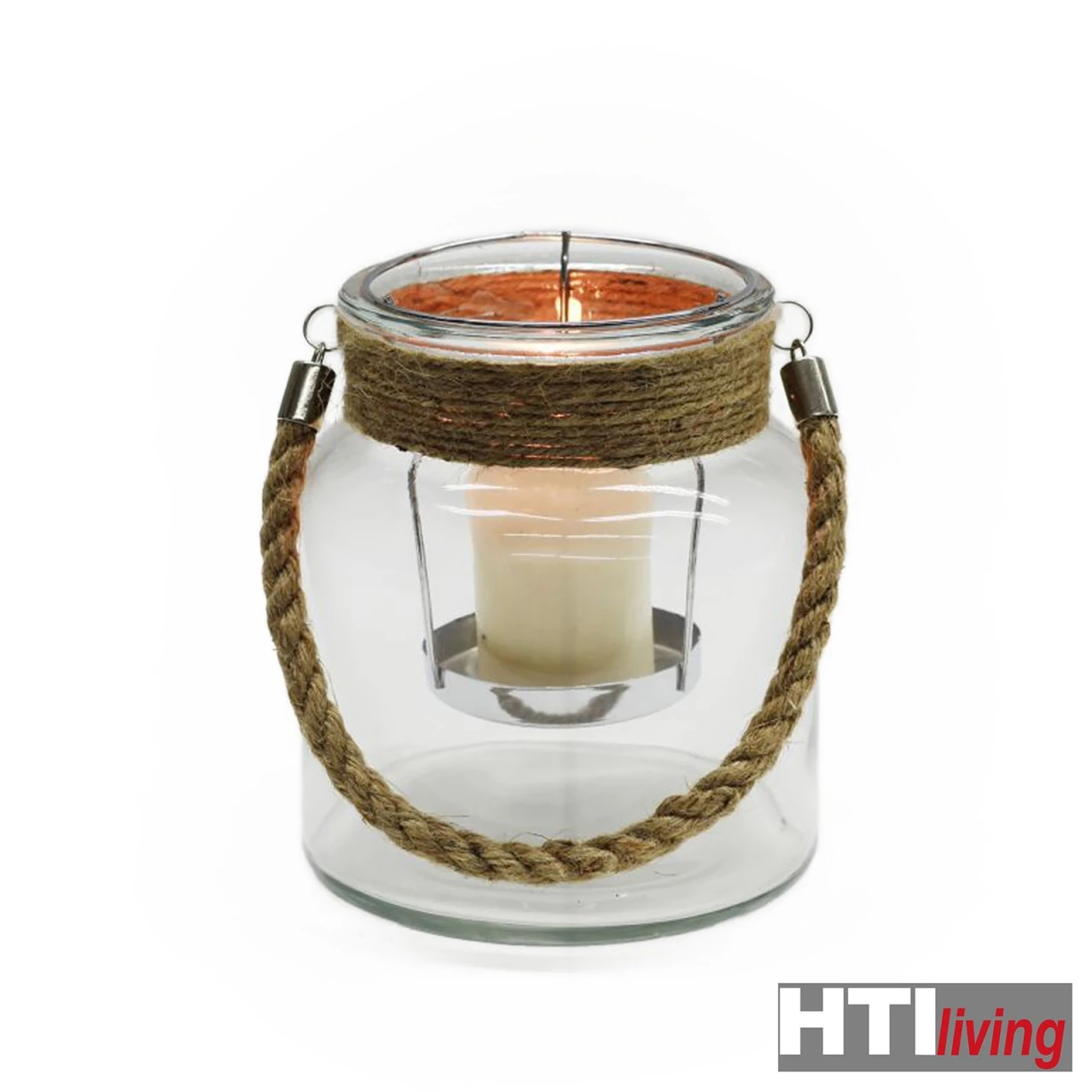 HTI-Living Mit Jute-Henkel Kerzenhalter, Glas 4 HTI-Living Mit Jute-Henkel Kerzenhalter, Glas – Bild 2