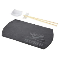 Neuetischkultur Schiefer/Bambus/Keramik Sushi-Set 4-teilig