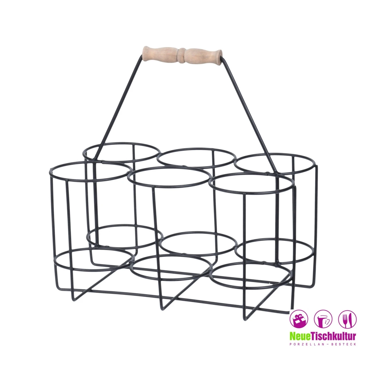 Neuetischkultur Metall Weinflaschen-Halter Mit Griff 4 Neuetischkultur Metall Weinflaschen-Halter Mit Griff – Bild 2