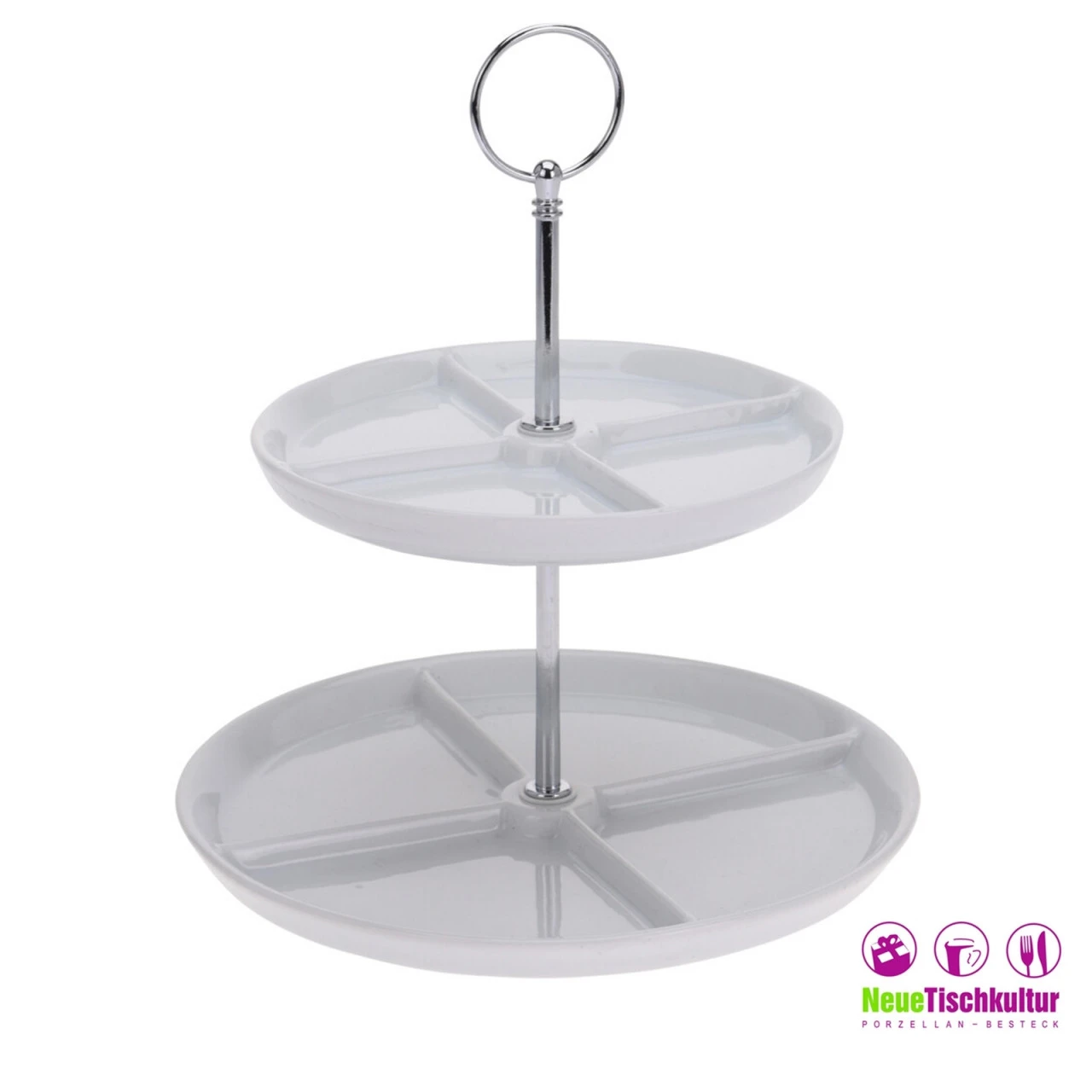 Neuetischkultur 2 Stöckig Etagere Mit Unterteilung 4 Neuetischkultur 2 Stöckig Etagere Mit Unterteilung – Bild 2