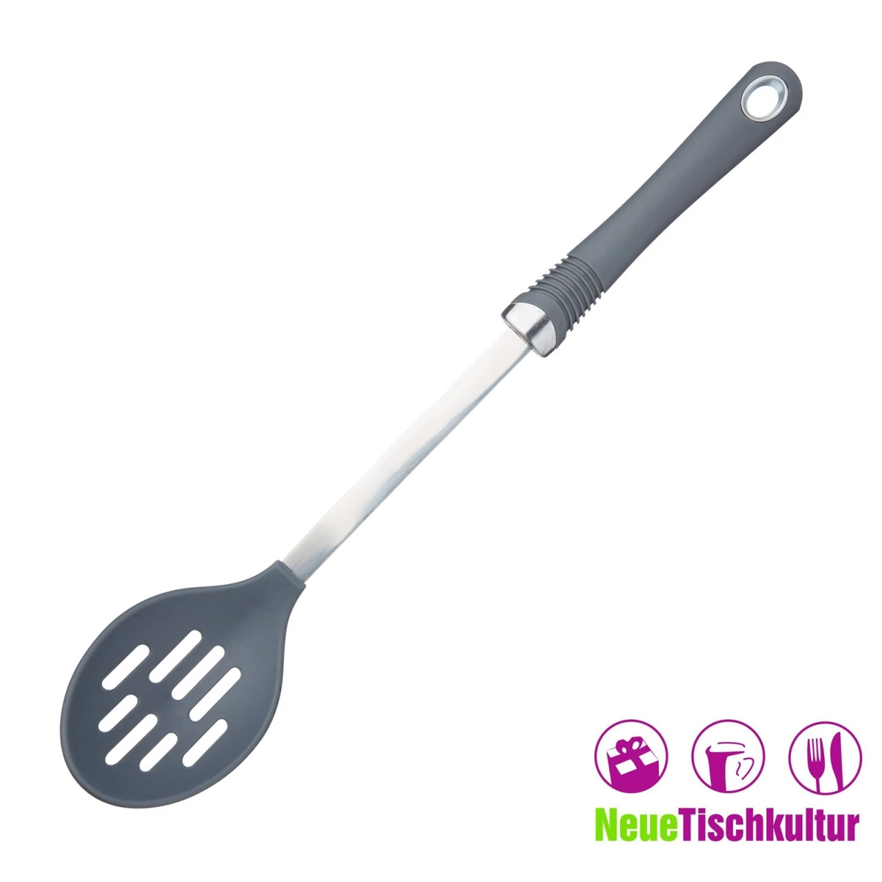 Neuetischkultur Softgrip Schlitz-Servierlöffel, Edelstahl/Nylon 4 Neuetischkultur Softgrip Schlitz-Servierlöffel, Edelstahl/Nylon – Bild 2