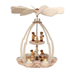 SIGRO Weihnachtsbäckerei Holz Teelicht-Pyramide, Für 6 Lichter