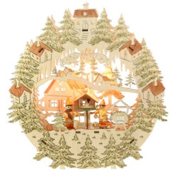 SIGRO VogelfĂŒtterung Holz Fensterbild, Beleuchtet