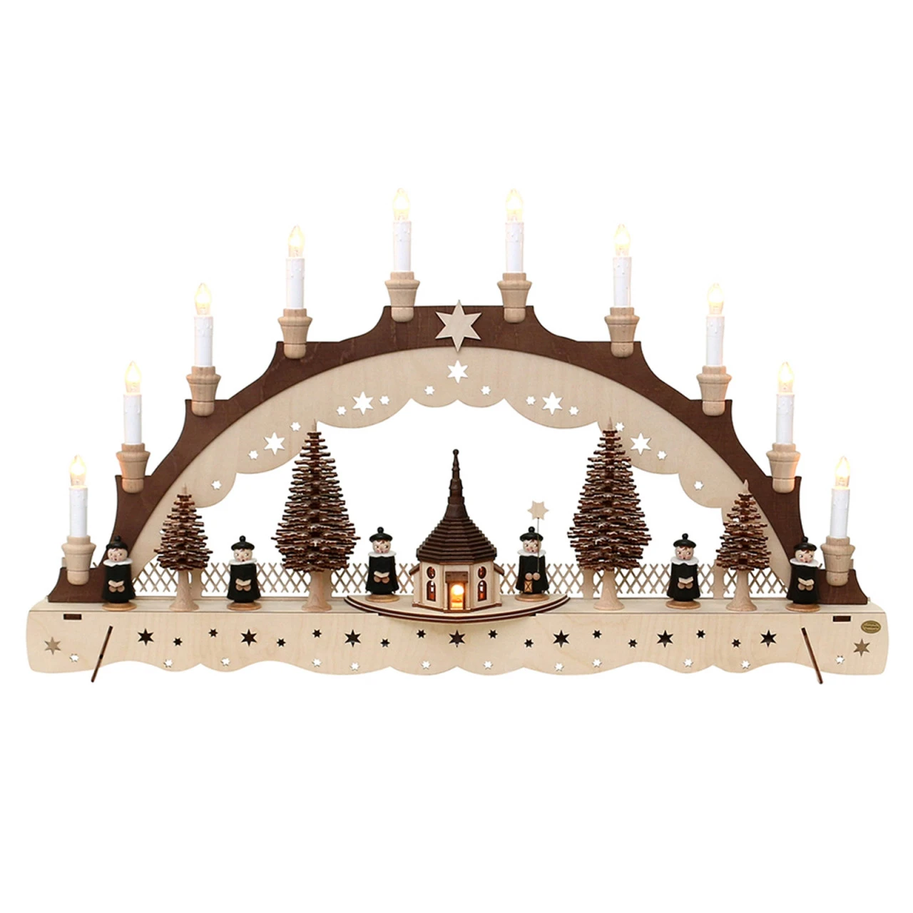 SIGRO Seiffener Kirche Holz Schwibbogen, 11-flammig 3 SIGRO Seiffener Kirche Holz Schwibbogen, 11-flammig