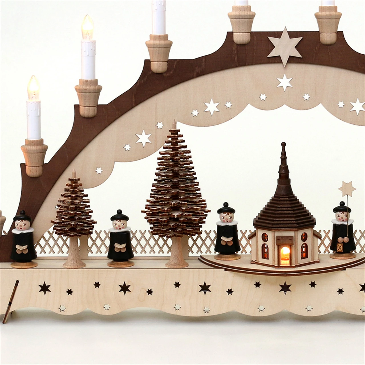 SIGRO Seiffener Kirche Holz Schwibbogen, 11-flammig 4 SIGRO Seiffener Kirche Holz Schwibbogen, 11-flammig – Bild 2