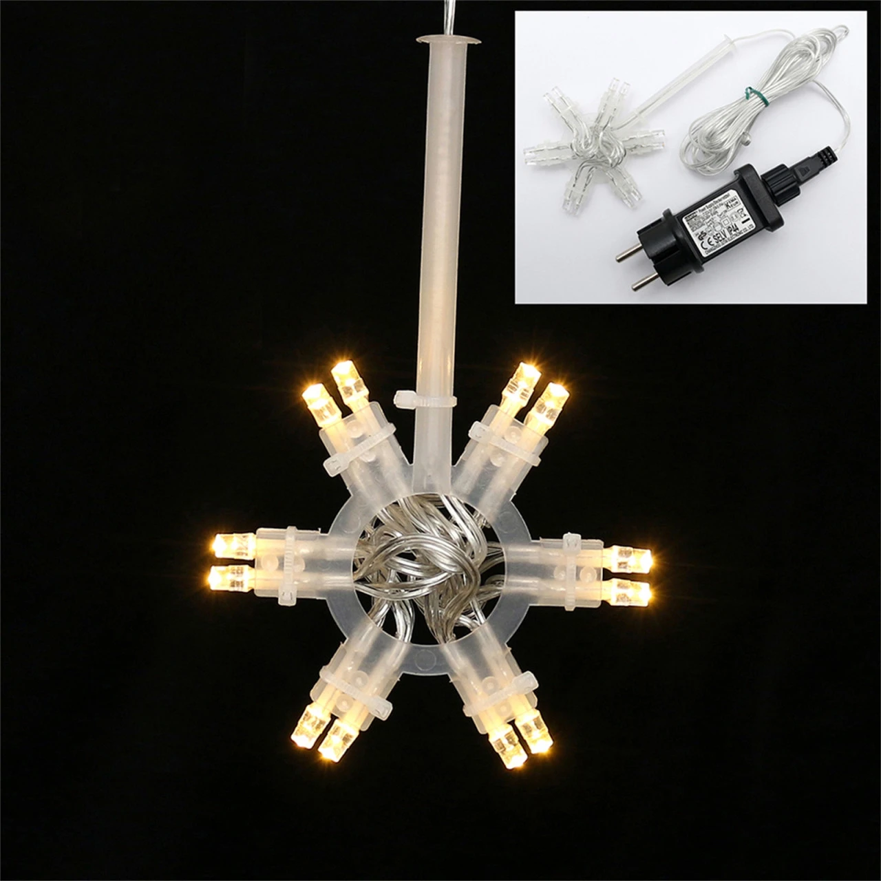 SIGRO Rot/Weiß Weihnachtsstern Mit 7 Spitzen 5 SIGRO Rot/Weiß Weihnachtsstern Mit 7 Spitzen – Bild 3