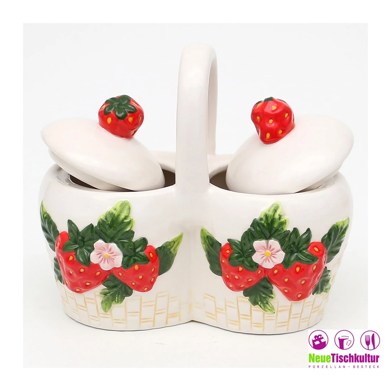 Neuetischkultur Erdbeere Zuckerdose/Marmeladendose 4 Neuetischkultur Erdbeere Zuckerdose/Marmeladendose – Bild 2