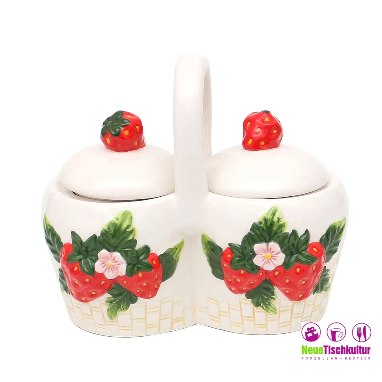 Neuetischkultur Erdbeere Zuckerdose/Marmeladendose 5 Neuetischkultur Erdbeere Zuckerdose/Marmeladendose – Bild 3