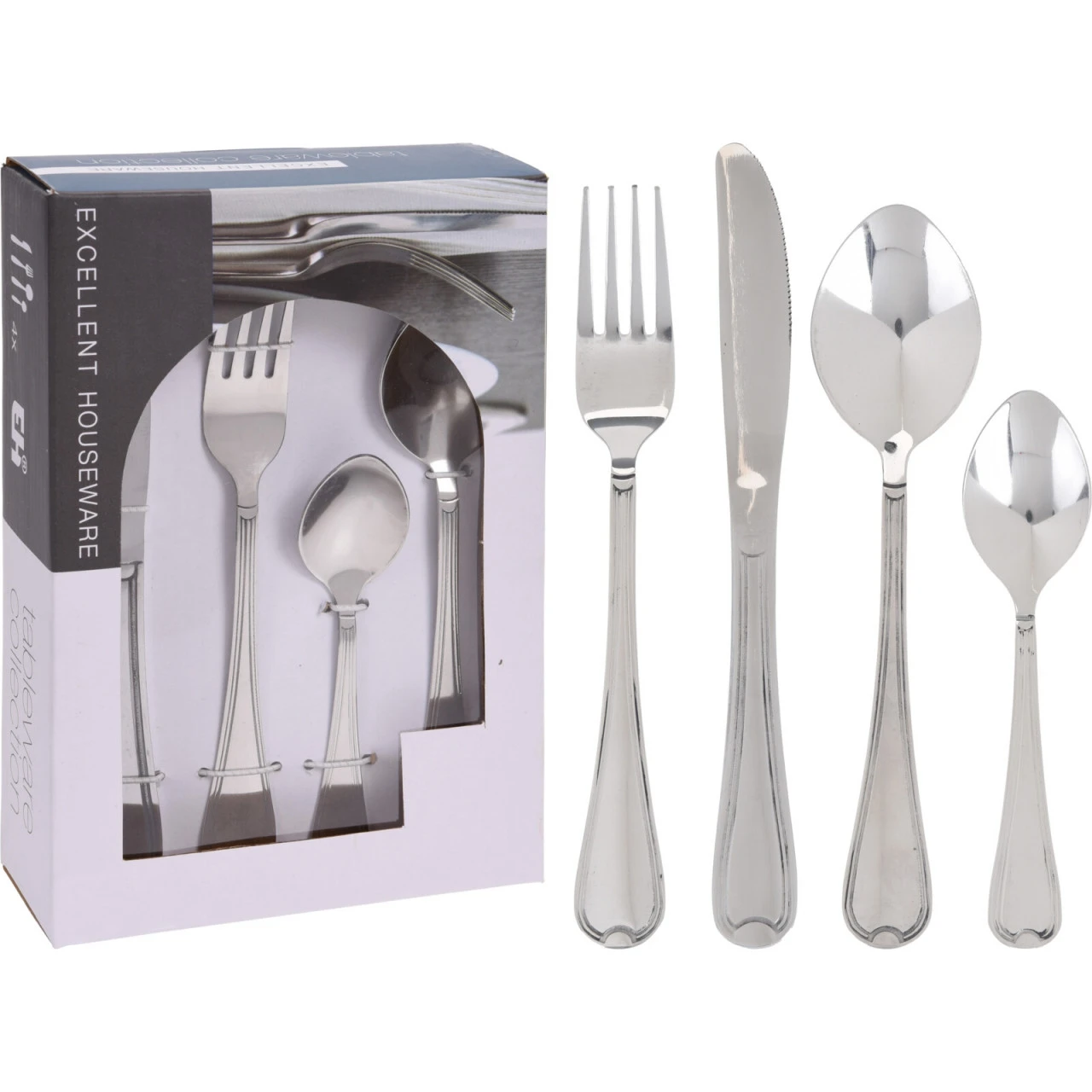 HTI-Living Edelstahl Besteck Set 16-teilig 4 HTI-Living Edelstahl Besteck Set 16-teilig – Bild 2