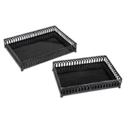 Formano Hyde Park Deko Tabletts 2er-Set Aus Metall Eckig