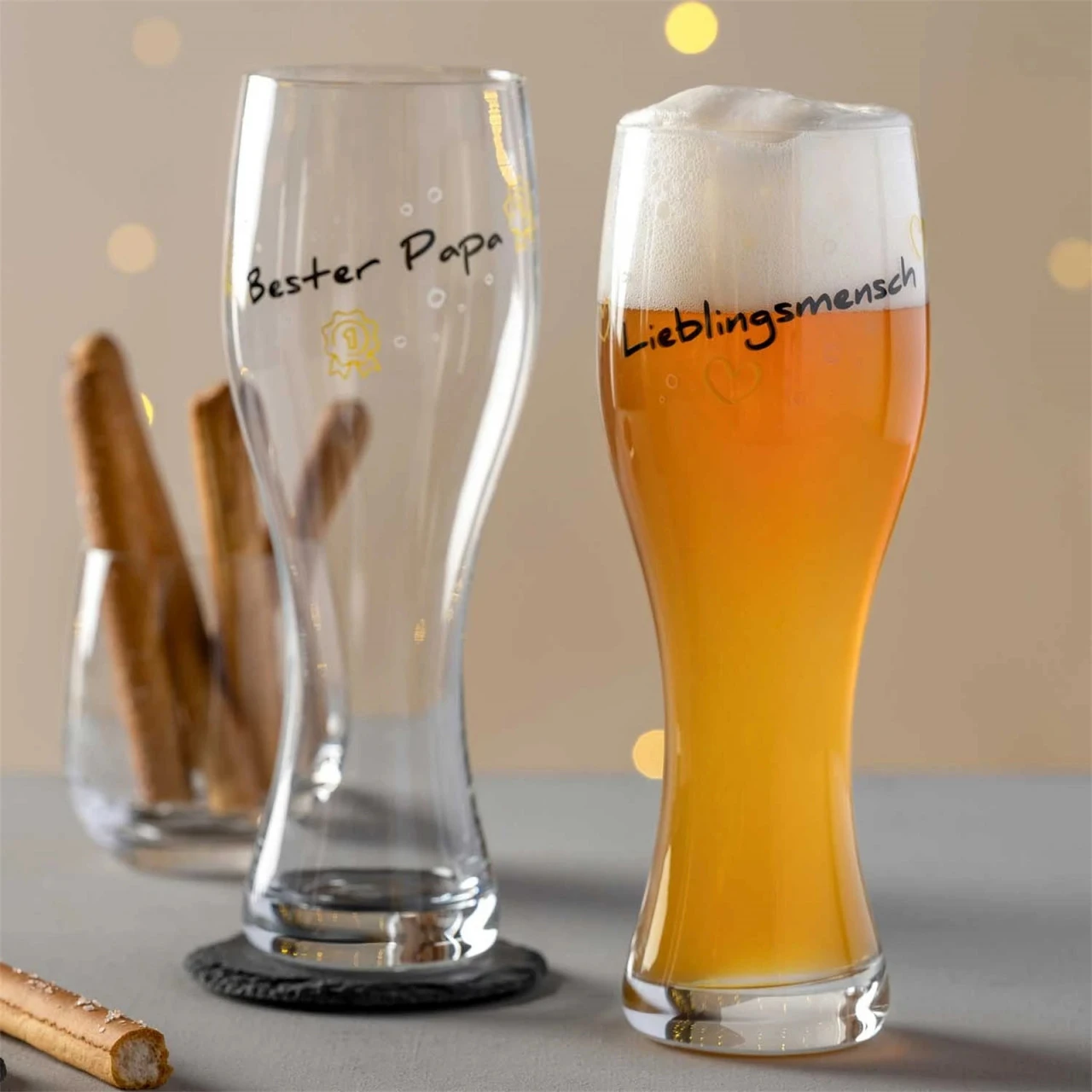 Leonardo PRESENTE Weizenbierglas 600 Ml Bester Papa 4 Leonardo PRESENTE Weizenbierglas 600 Ml Bester Papa – Bild 2