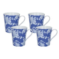 Neuetischkultur Mikasa Kaffeetasse Porzellan Blumendekor 4er-Set