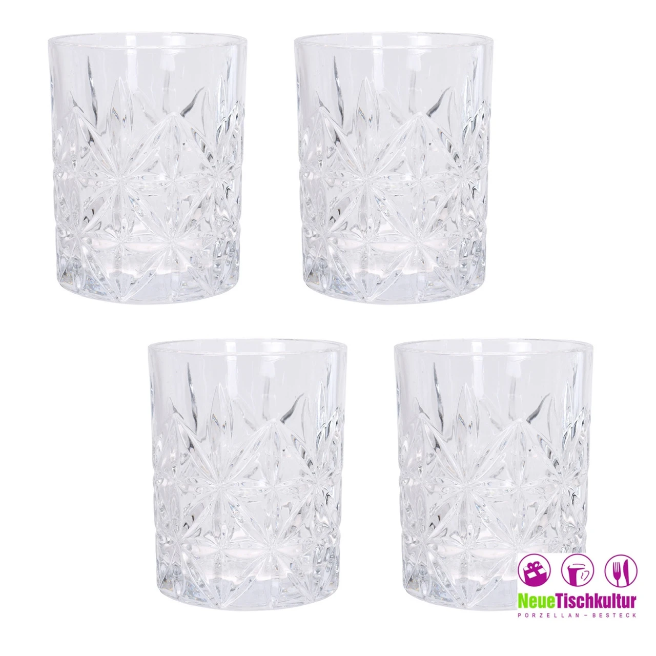 Neuetischkultur Glas/Filz Whiskygläser 4er Mit 6x Untersetzer 4 Neuetischkultur Glas/Filz Whiskygläser 4er Mit 6x Untersetzer – Bild 2