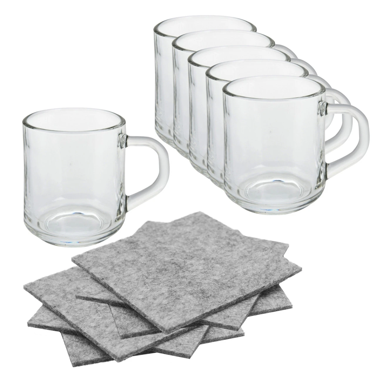 Neuetischkultur Klassisch Kaffee/Tee-Glas 6er Set Mit 6x Untersetzer 3 Neuetischkultur Klassisch Kaffee/Tee-Glas 6er Set Mit 6x Untersetzer