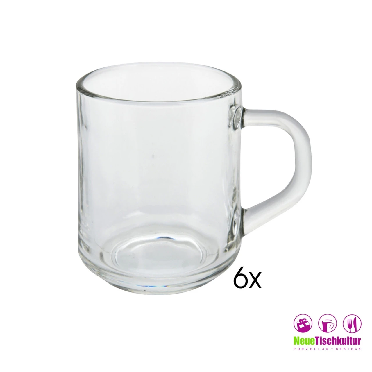 Neuetischkultur Klassisch Kaffee/Tee-Glas 6er Set Mit 6x Untersetzer 4 Neuetischkultur Klassisch Kaffee/Tee-Glas 6er Set Mit 6x Untersetzer – Bild 2