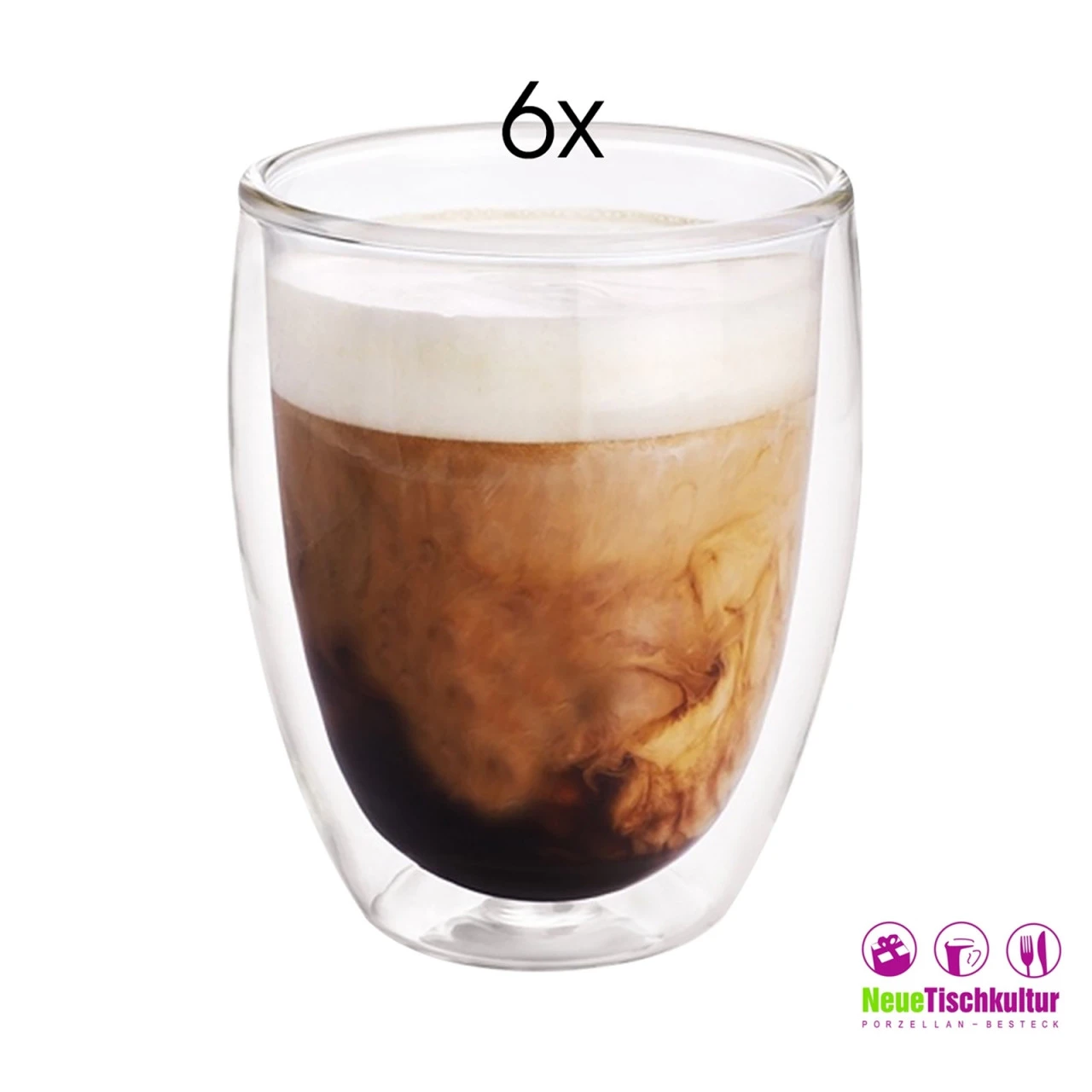 Neuetischkultur Glas/Filz Doppelwandiges Glas 6er Mit 6x Untersetzer 4 Neuetischkultur Glas/Filz Doppelwandiges Glas 6er Mit 6x Untersetzer – Bild 2