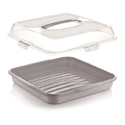 Neuetischkultur Mit Deckel Tortenbehälter Eckig, Farbig Sortiert