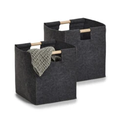 HTI-Living Filzkorb Aufbewahrungskorb 2er Set