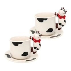 Neuetischkultur Kuh 2er-Set Tasse Mit Unterteller
