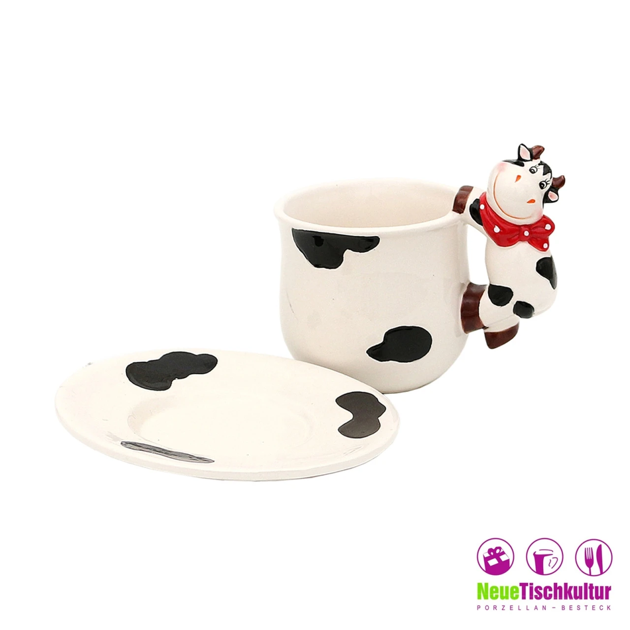 Neuetischkultur Kuh 2er-Set Tasse Mit Unterteller 4 Neuetischkultur Kuh 2er-Set Tasse Mit Unterteller – Bild 2