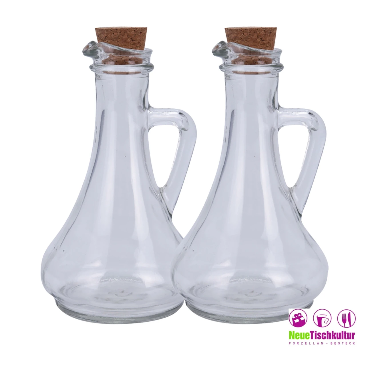 Neuetischkultur Für Essig Oder Öl 2 X Glasflaschen Mit Korken 4 Neuetischkultur Für Essig Oder Öl 2 X Glasflaschen Mit Korken – Bild 2