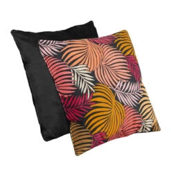 HTI-Living Leaf Rot Und Schwarz Kissen Nathalie 2er-Set