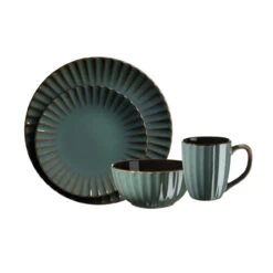 Neuetischkultur Confino Petrol-Braun Kombiservice 16-teilig