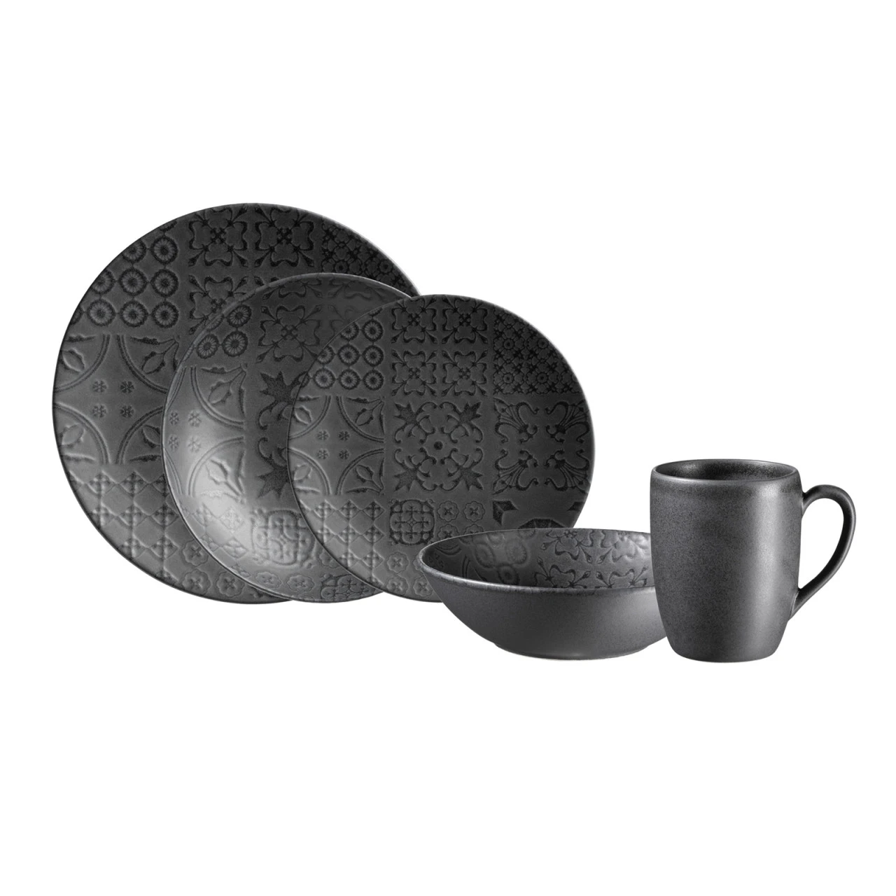 Neuetischkultur Tiles Schwarz Kombiservice 10-teilig 3 Neuetischkultur Tiles Schwarz Kombiservice 10-teilig