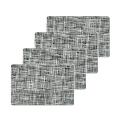 HTI-Living Schwarz Kunststoff Platzset 4er Set