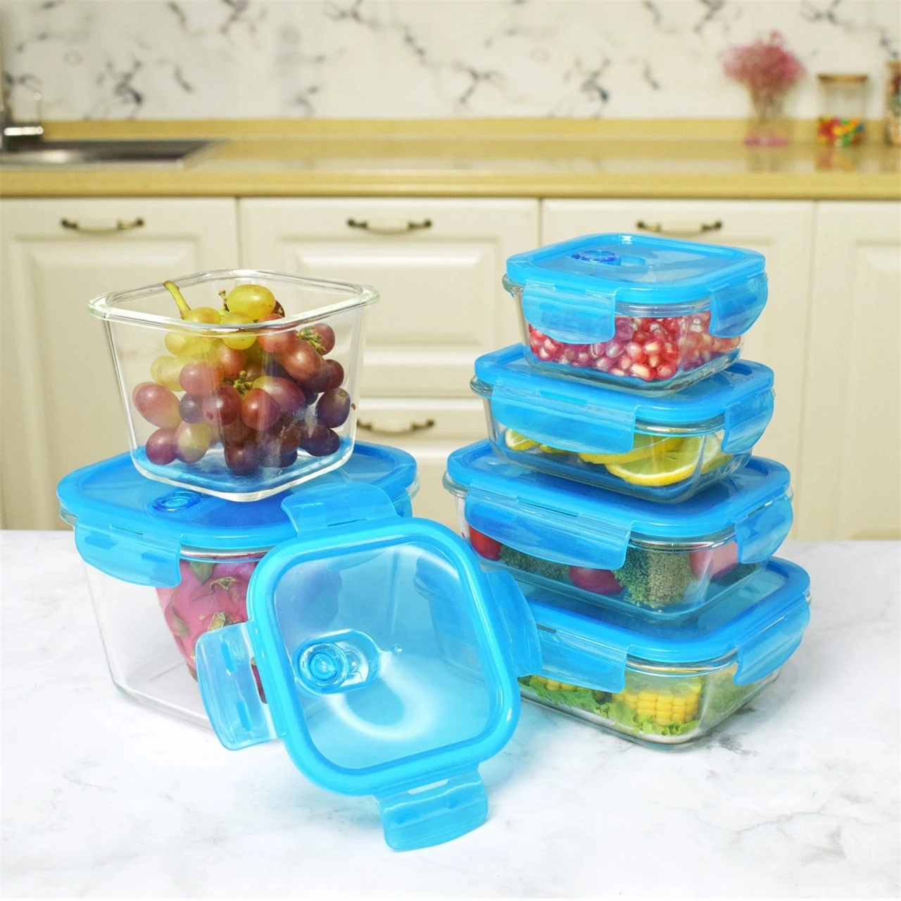 Neuetischkultur 12-teiliges Set Frischhaltedosen Glas 6 Neuetischkultur 12-teiliges Set Frischhaltedosen Glas – Bild 4