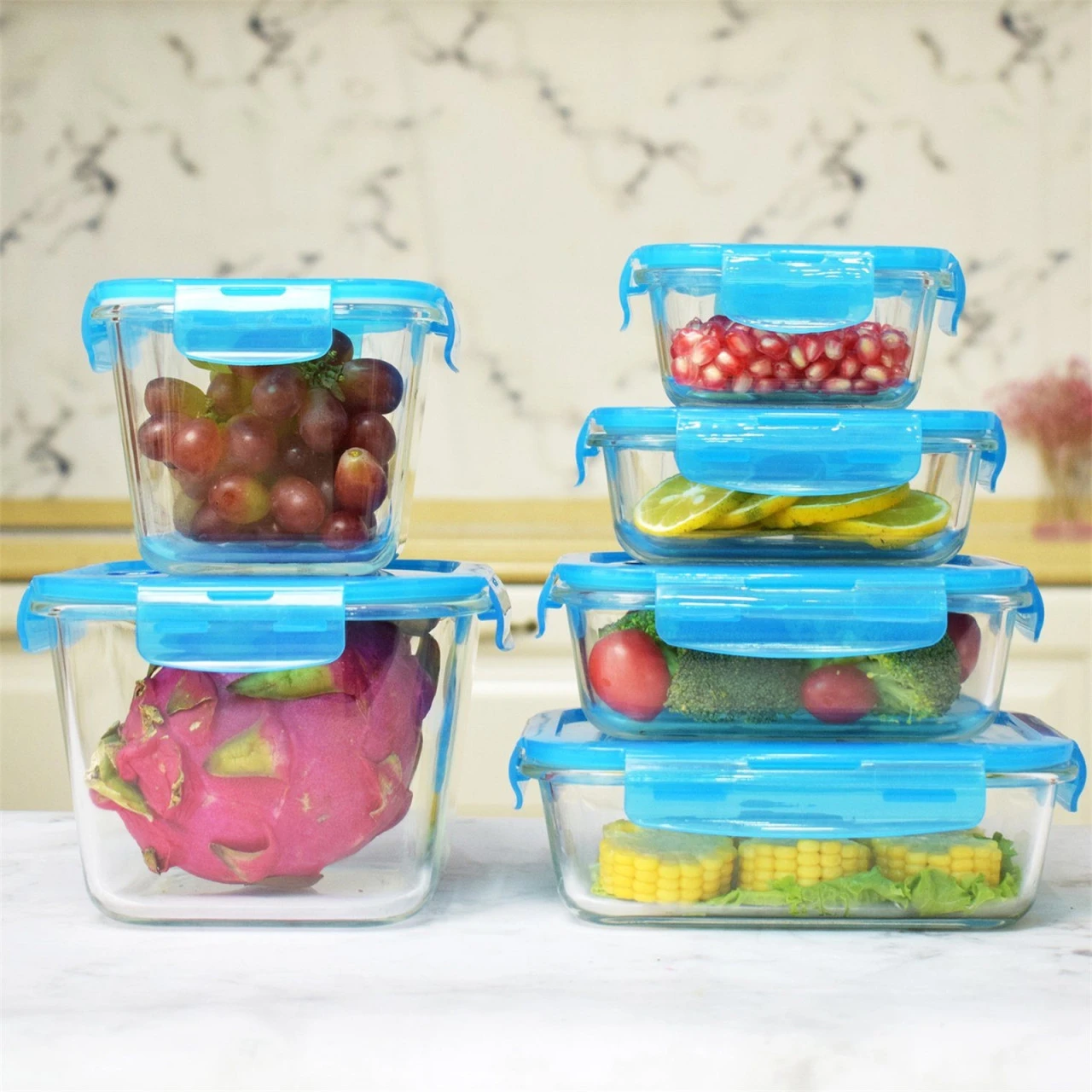 Neuetischkultur 12-teiliges Set Frischhaltedosen Glas 7 Neuetischkultur 12-teiliges Set Frischhaltedosen Glas – Bild 5