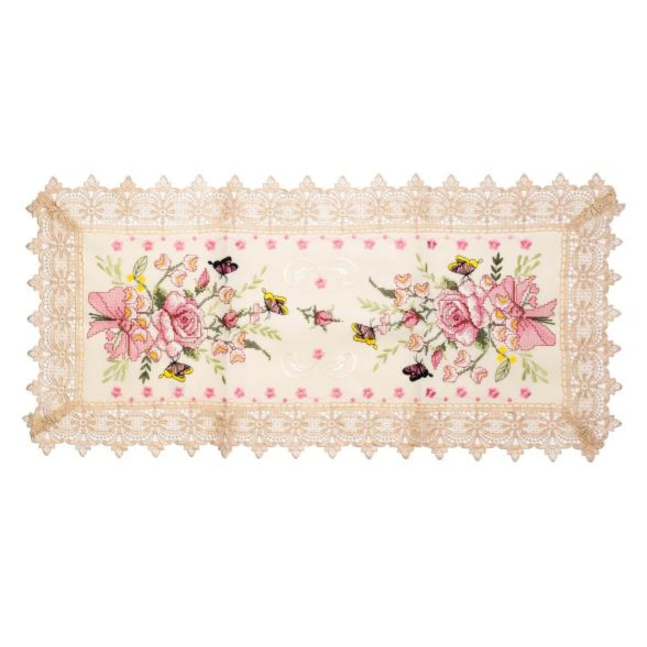 HTI-Living Blumenstrauß Tischläufer 40 X 60 Cm 3 HTI-Living Blumenstrauß Tischläufer 40 X 60 Cm