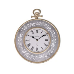 Formano 38 Cm Wanduhr Grau Antik Mit Ranke