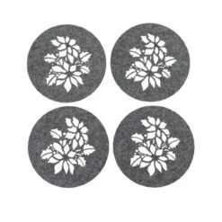 HTI-Living Filz Mit Blumendruck Platzset 4-teilig